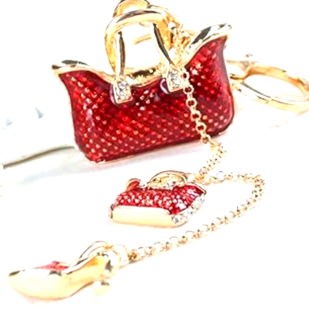 Red and Gold Bag Charm